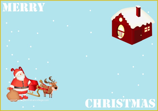 Free Xmas Postcards Templates Of Reindeer Christmas Card