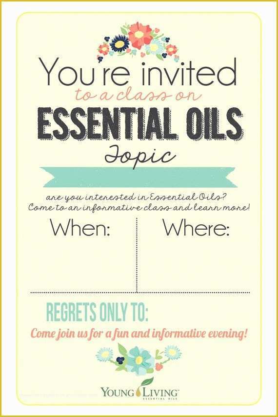 Free Young Living Business Card Templates Of 4x6 Young Living Class Invitation Instant Download
