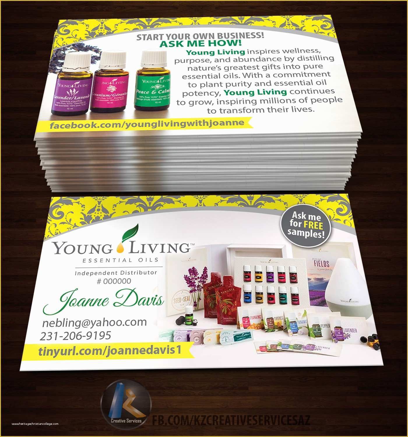 Free Young Living Business Card Templates Of Young Living Business Card 5 · Kz Creative Services