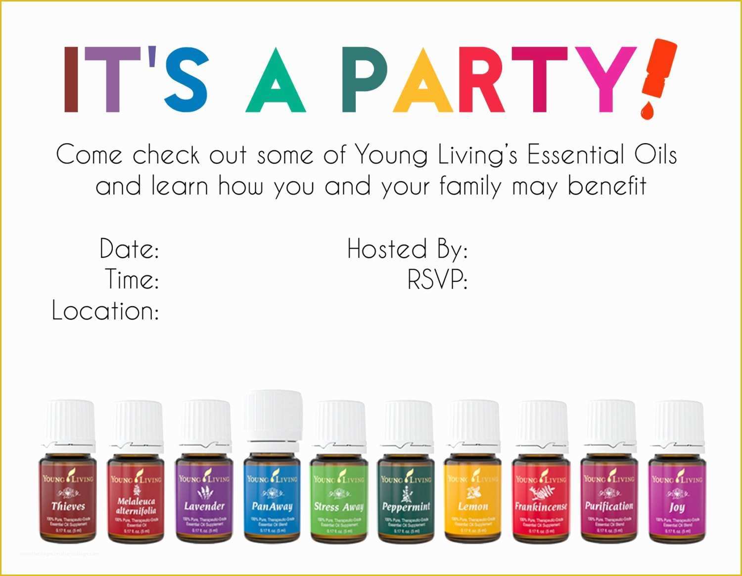 Free Young Living Business Card Templates Of Young Living Essential Oils Party Class Invitation by