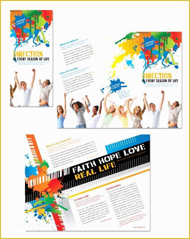 Free Youth Ministry Newsletter Templates Of Christian Church & Youth Ministry Tri Fold Brochure