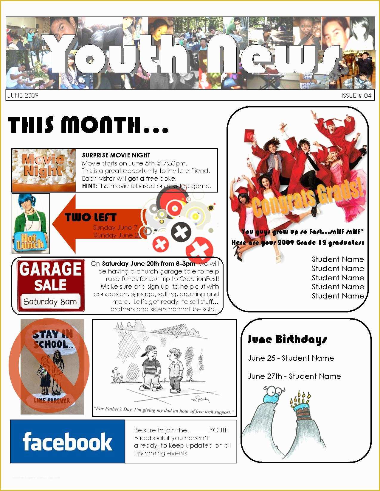 Free Youth Ministry Newsletter Templates Of Youth Newsletter