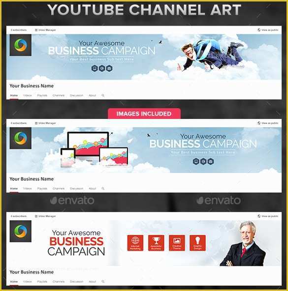 Free Youtube Banner Template Psd Of 4 Youtube Templates Psd