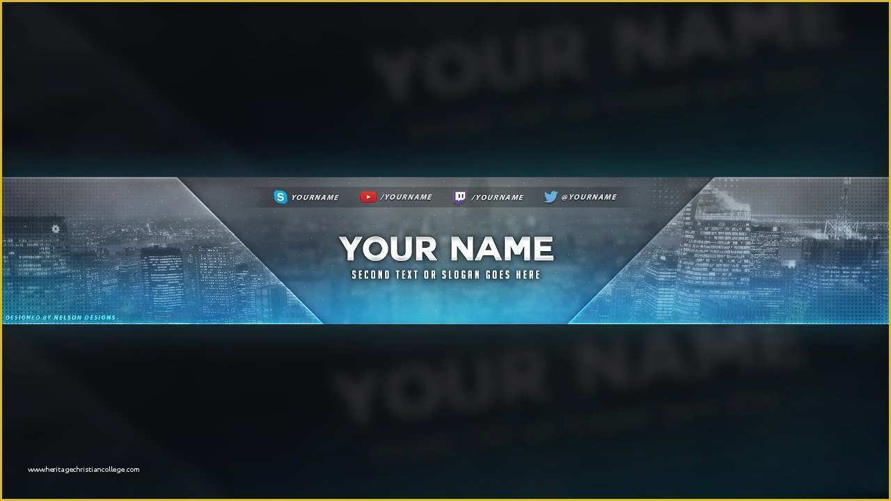 Free Youtube Banner Template Psd Of City themed Banner Template Free Download [psd
