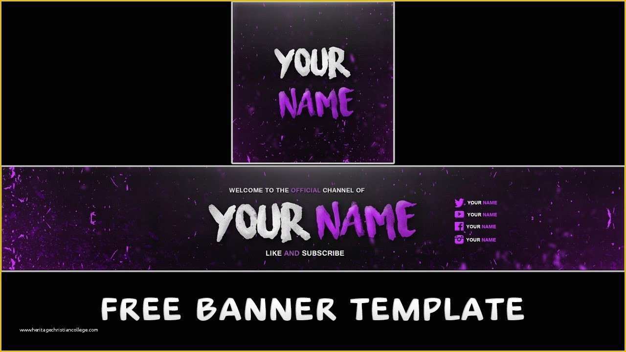 Free Youtube Banner Template Psd Of Free Banner Avatar Template Psd