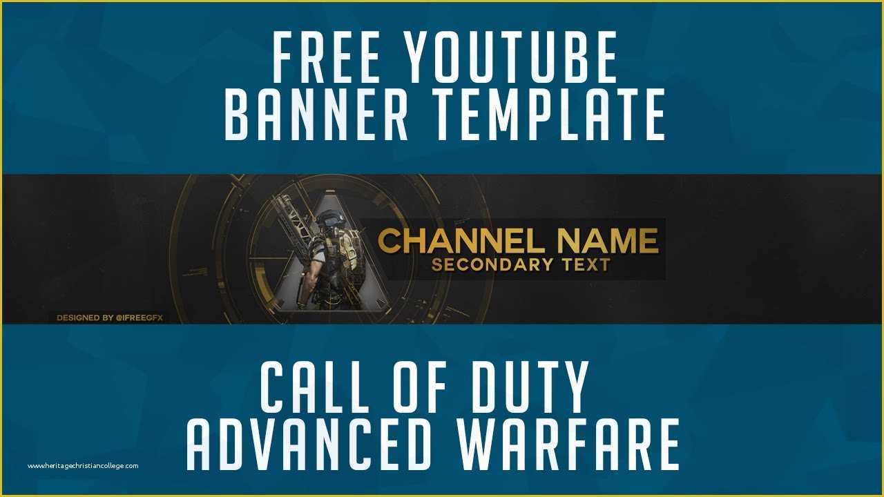 Free Youtube Banner Template Psd Of Free Call Duty Advanced Warfare Youtube Banner