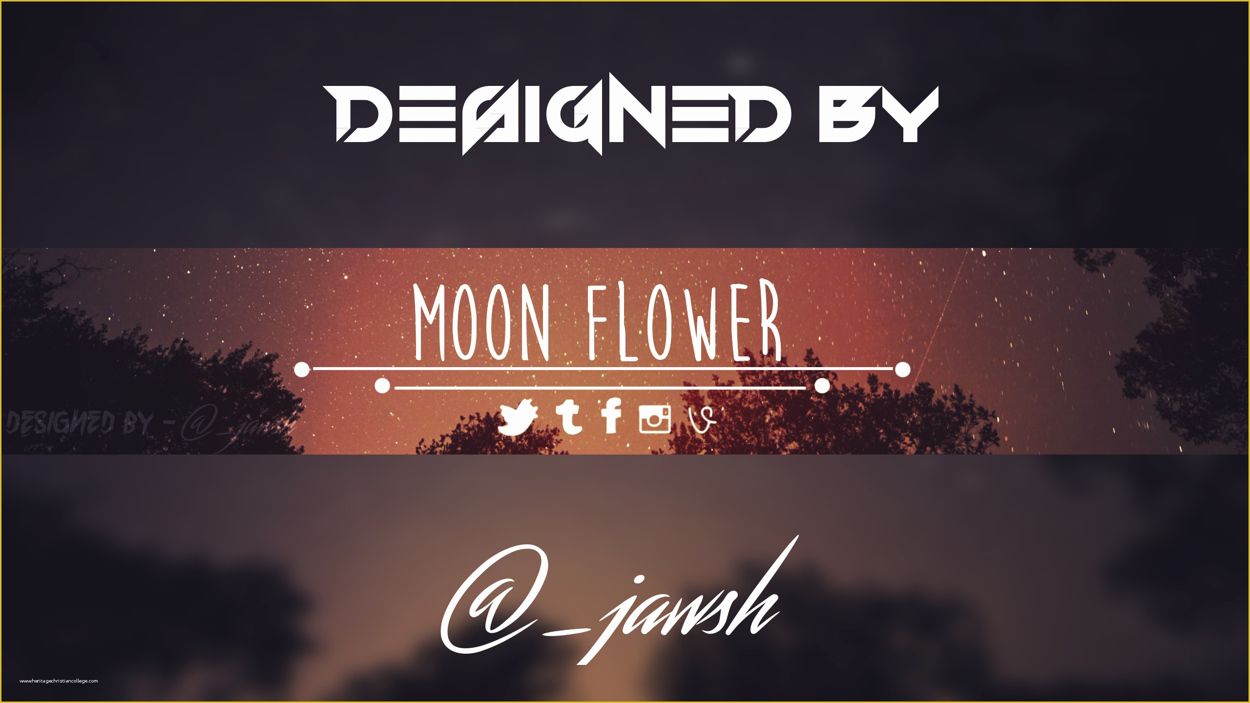Free Youtube Banner Template Psd Of Moon Flower Youtube Banner Template [free ] by
