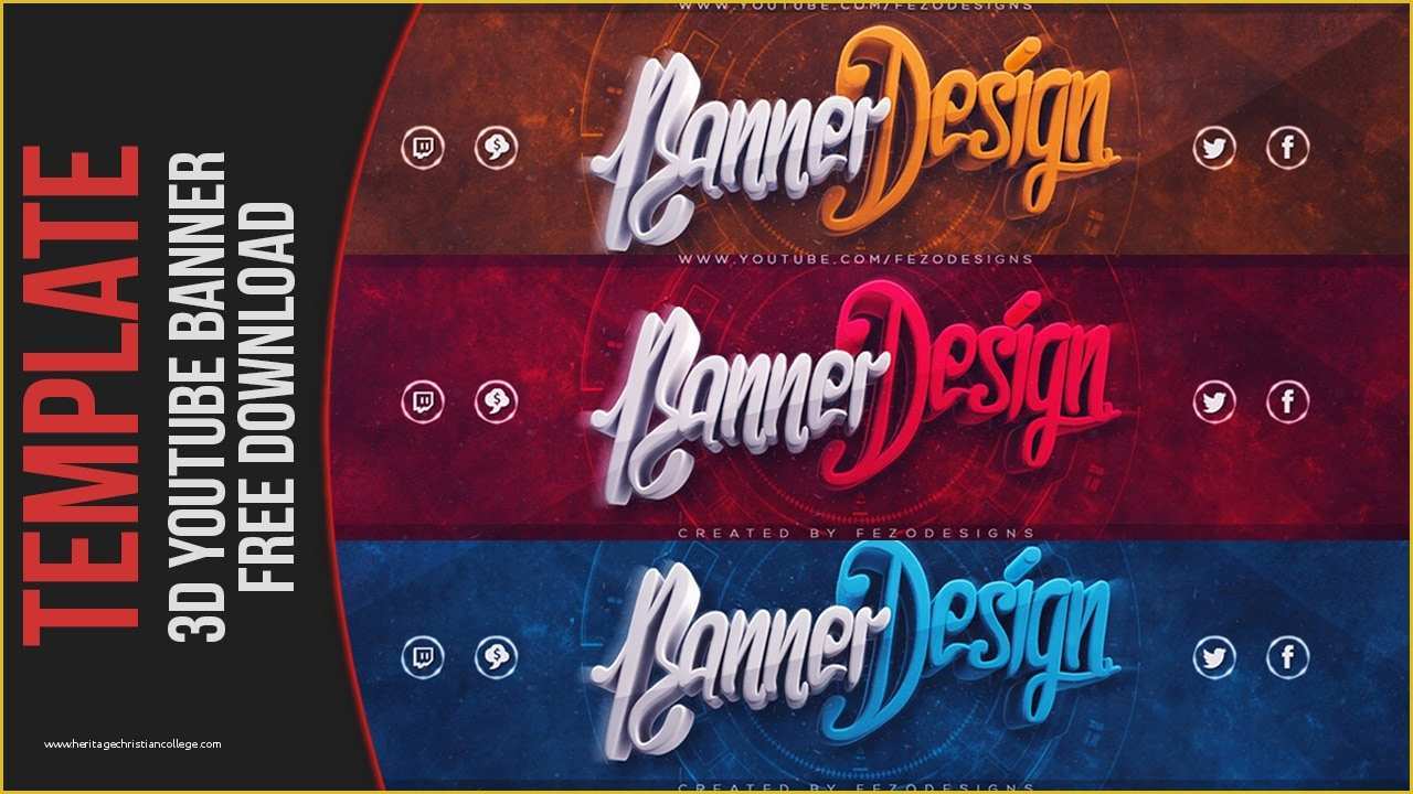 Free Youtube Banner Templates Download Of Cool 3d Banner Template Fezodesigns