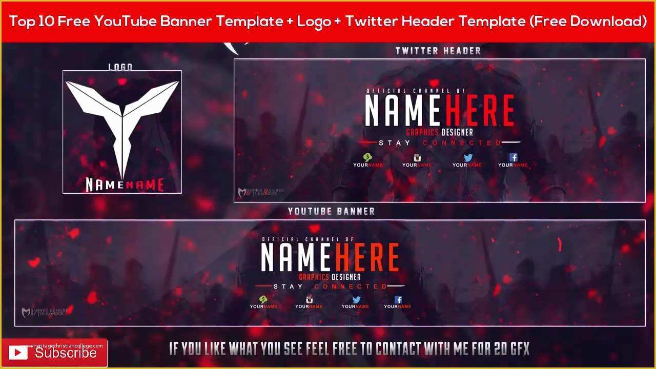 Free Youtube Banner Templates Download Of top 10 Free Banner Template Logo Twitter