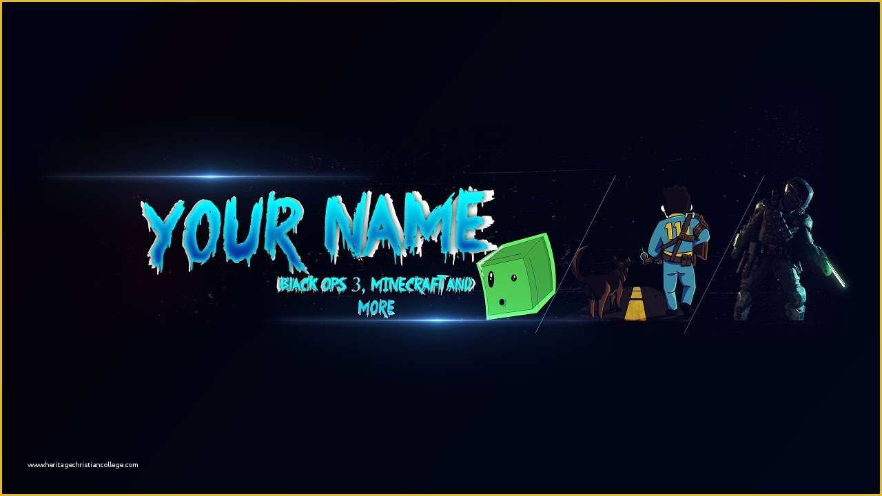 Free Youtube Gaming Banner Template Of Amazing 3d Banner Template
