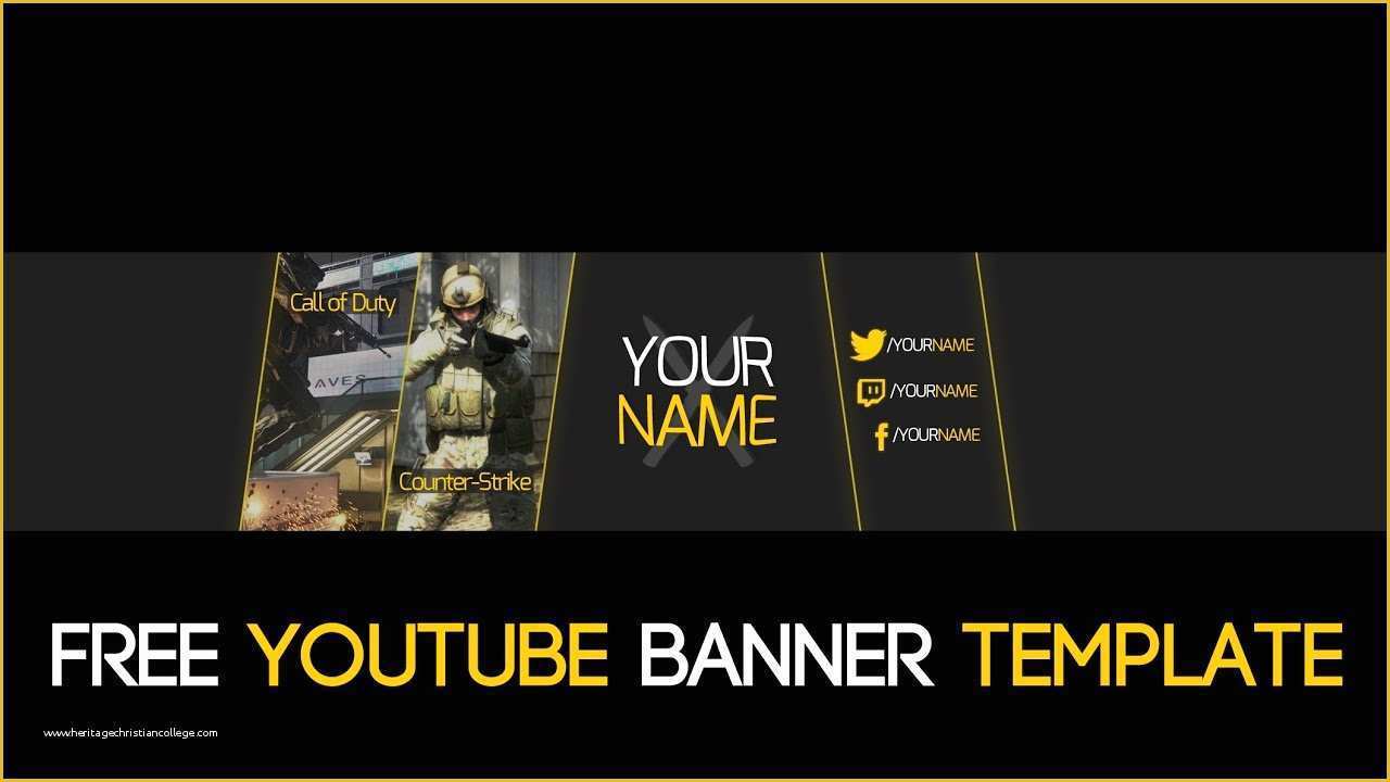Free Youtube Gaming Banner Template Of Free Gaming Simple 2d Banner Psd Template 2015