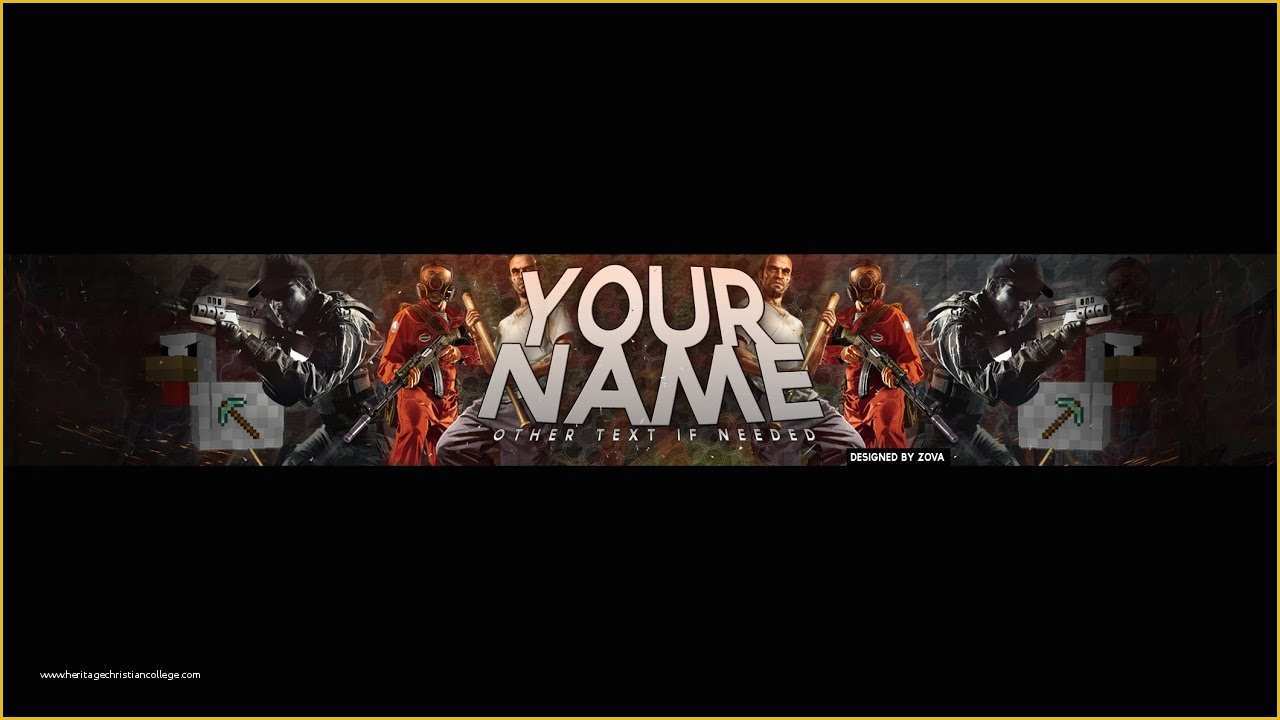 Free Youtube Gaming Banner Template Of Zova Youtube Banner Template Gaming