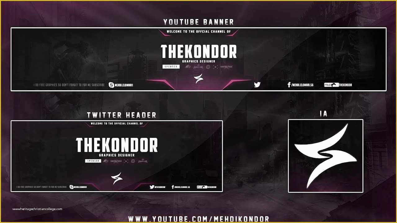 Free Youtube Header Template Of Free Youtube Banner & Twitter Header Psd Free Gfx
