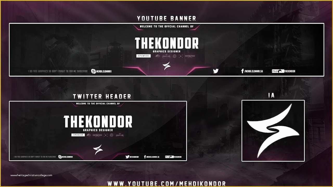 Free Youtube Header Template Of Free Youtube Banner &amp; Twitter Header Psd Free Gfx