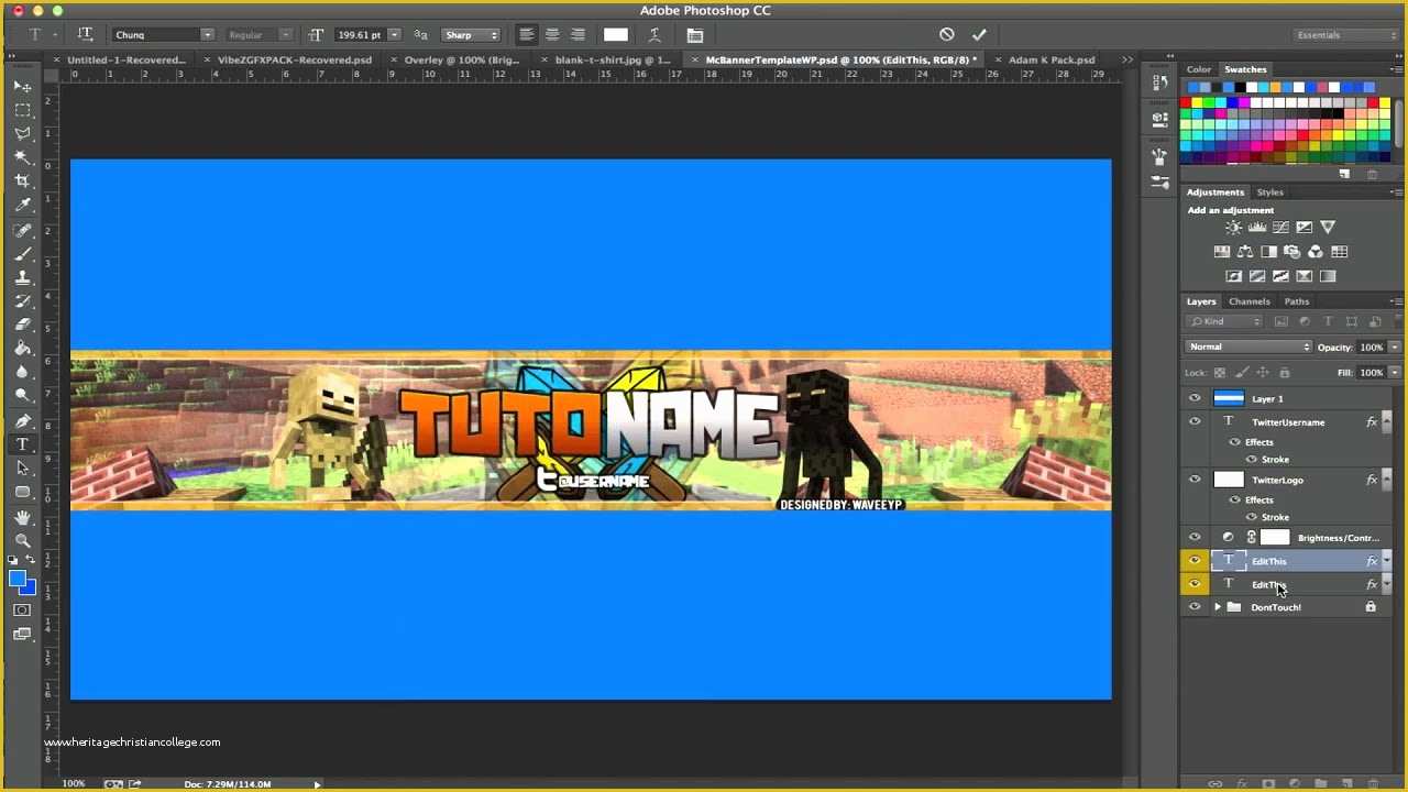 Free Youtube Template Creator Of Free Minecraft Banner Template W Tutorial