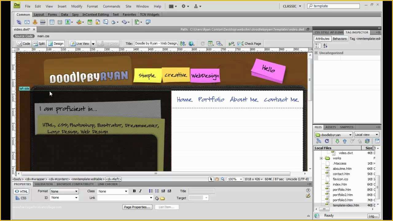 Free Youtube Template Creator Of How to Create A Template In Dreamweaver