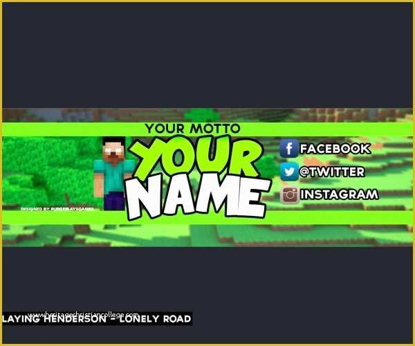 Free Youtube Template Creator Of Youtube Banner Creator In Trendy Image Planet Minecraft