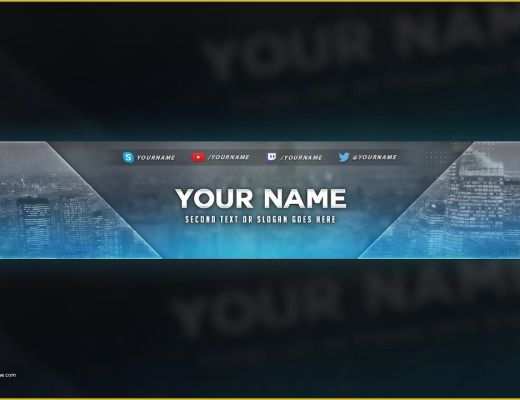 Free Youtube Templates Of City themed Banner Template Free Download [psd