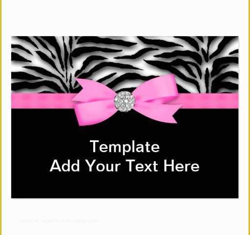 Free Zebra Business Card Template Of Elegant Hot Pink Zebra Business Cards
