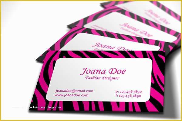 Free Zebra Business Card Template Of Fashionable Pink and Black Zebra Business Card Design Free