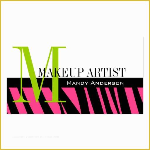 Free Zebra Business Card Template Of Hot Pink Black Zebra Stripes Bold Makeup Artist Business