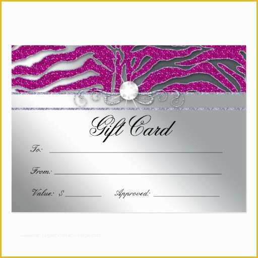 Free Zebra Business Card Template Of Jewellery Gift Card Luxury Zebra Pink Silver