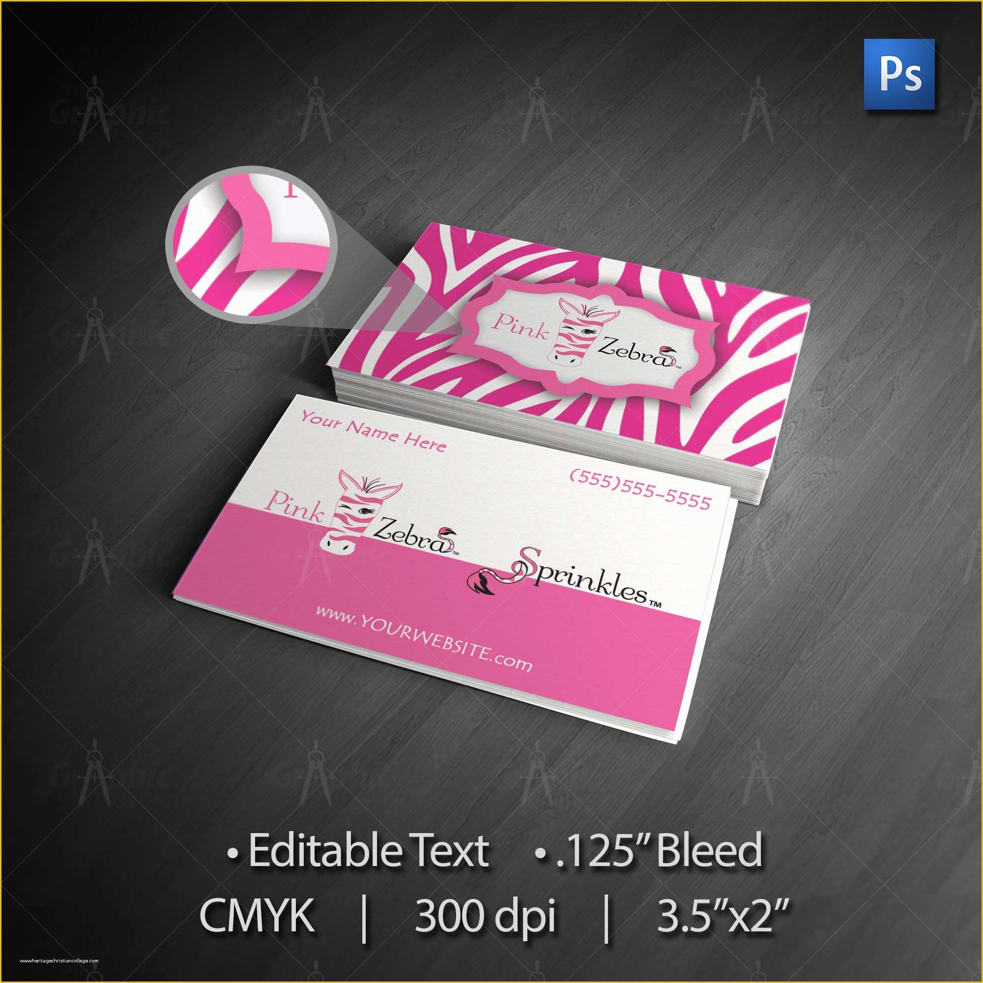 Free Zebra Business Card Template Of Pink Zebra Business Card Shop Template the Graphic Geek