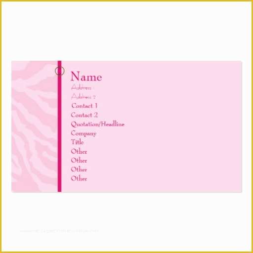 Free Zebra Business Card Template Of Pink Zebra Business Card Templates Page6