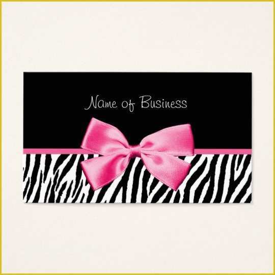 Free Zebra Business Card Template Of Trendy Black and White Zebra Print Pink Ribbon Business
