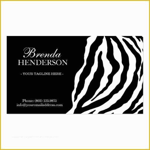 Free Zebra Business Card Template Of Zebra Print Business Cards Template