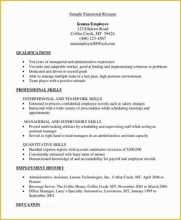 Functional Resume Template Free Download Of 10 Functional Resume Templates Pdf Doc