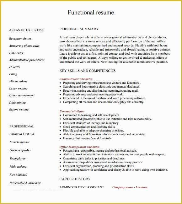 Functional Resume Template Free Download Of 6 Sample Functional Resumes