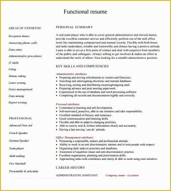 Functional Resume Template Free Download Of 6 Sample Functional Resumes