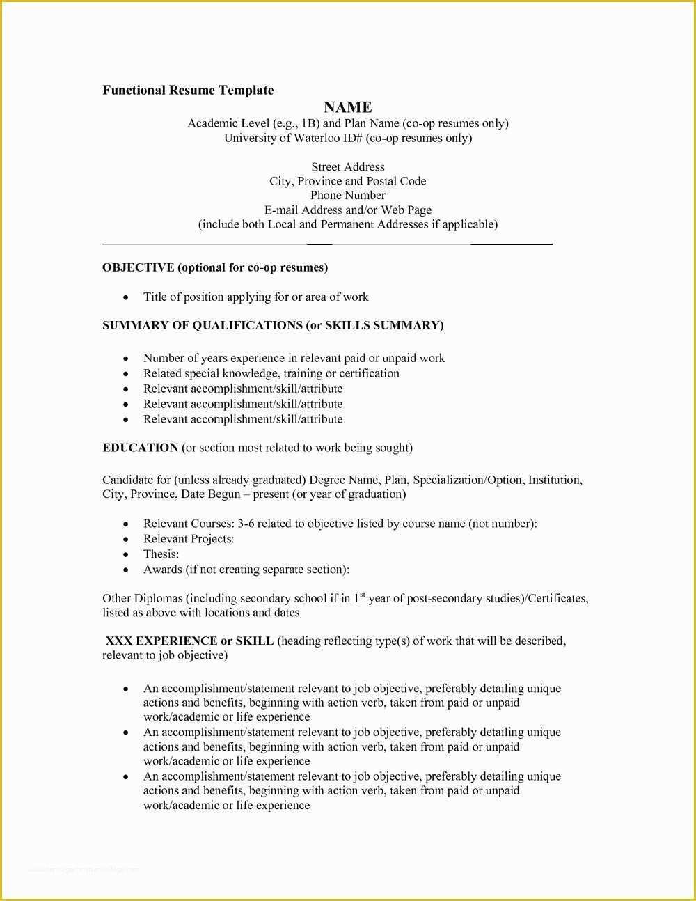 Functional Resume Template Free Download Of Functional Resume Template Free Download Resumes 297