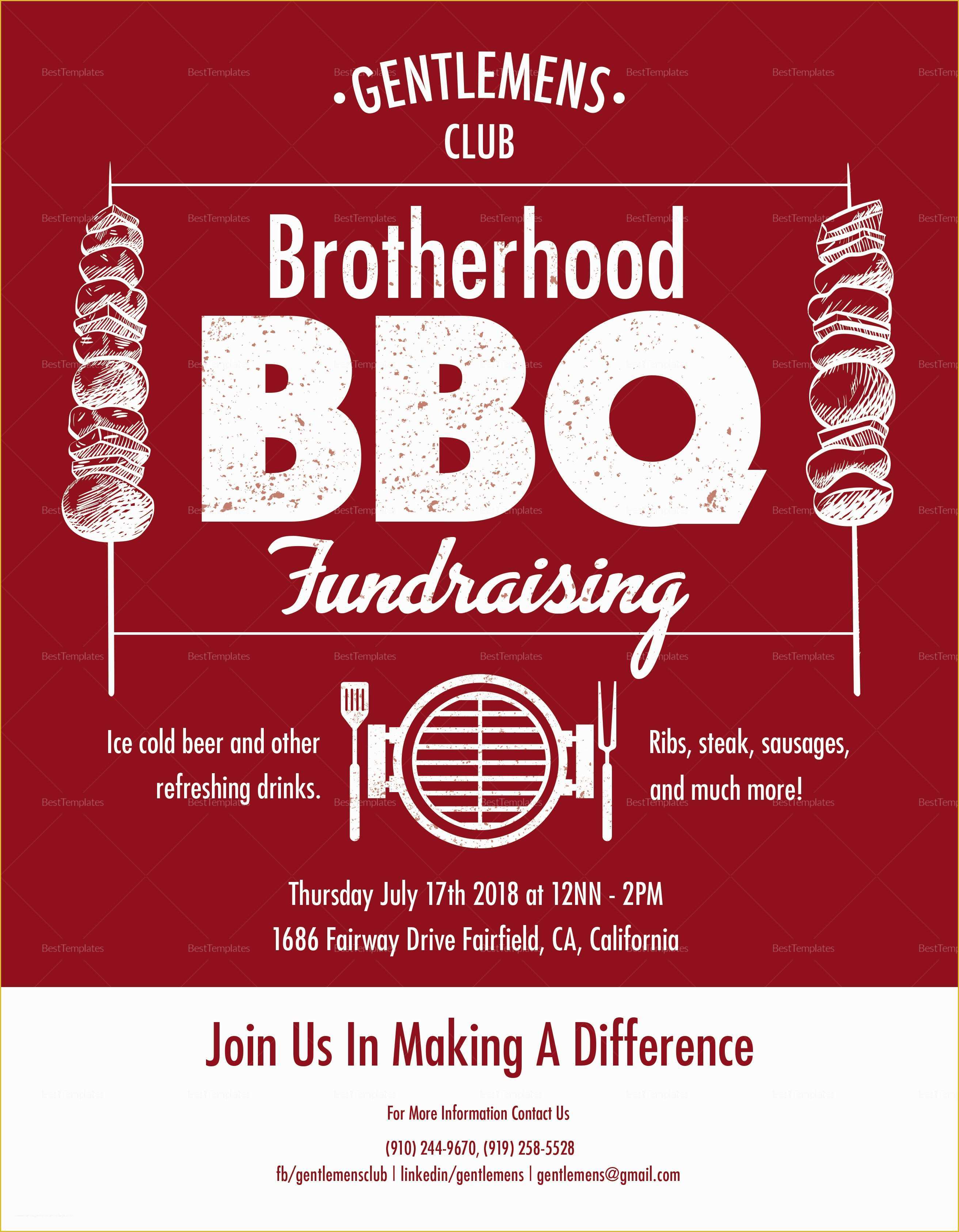 Fundraiser Flyer Template Free Of Barbecue Fundraising Flyer Design Template In Psd Word
