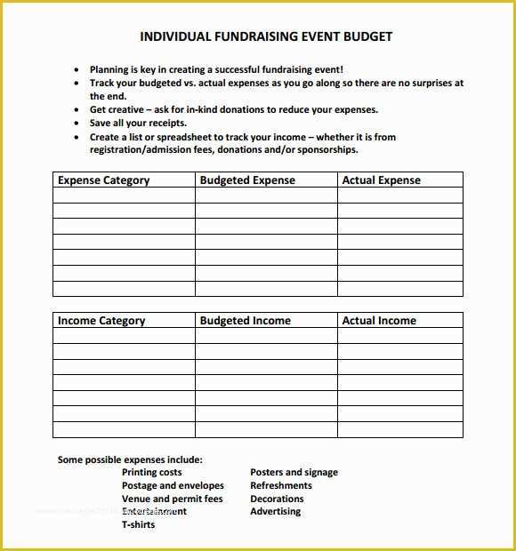Fundraiser Template Free Of 9 event Bud Samples