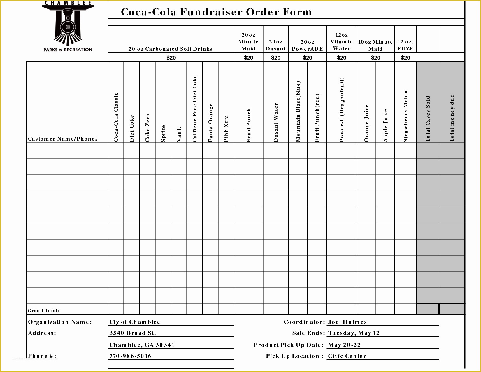 Fundraiser Template Free Of Best S Of Create Fundraiser order form Fundraiser