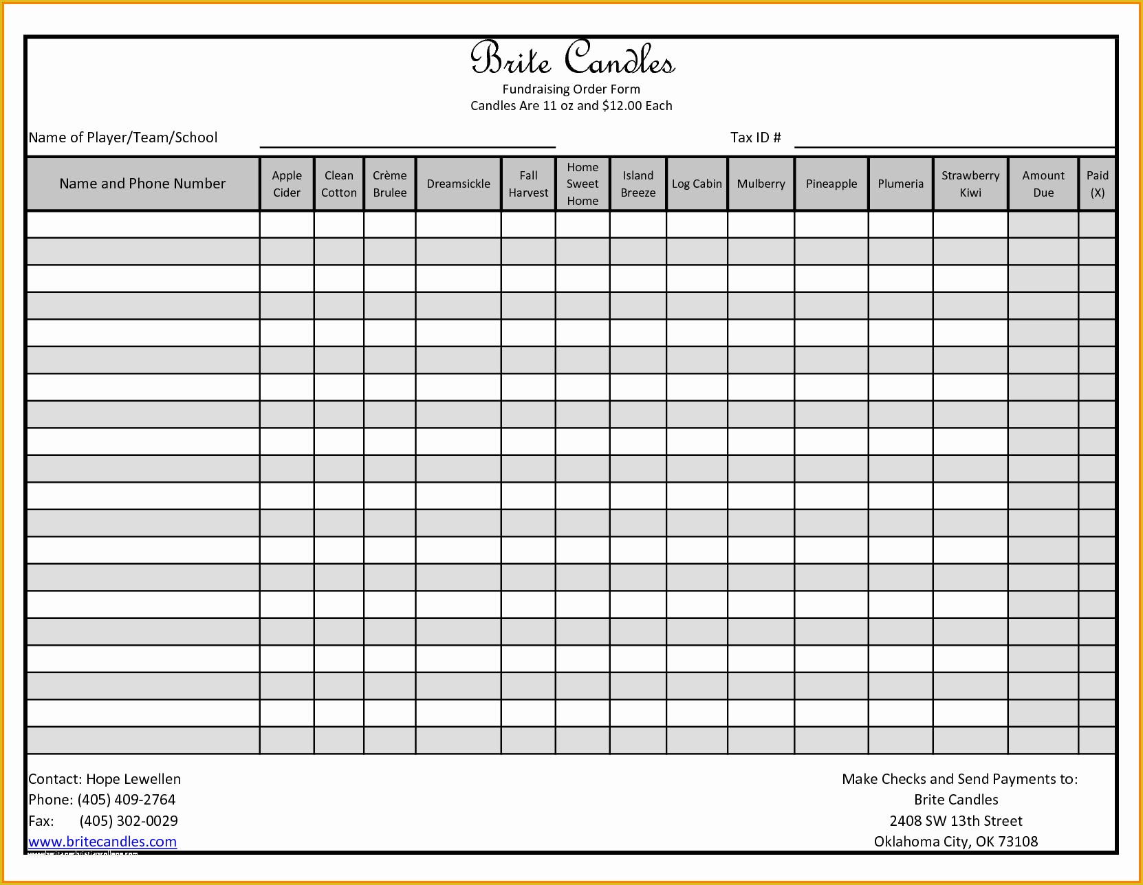 Fundraiser Template Free Of Fundraiser order form Template Excel Fundraising