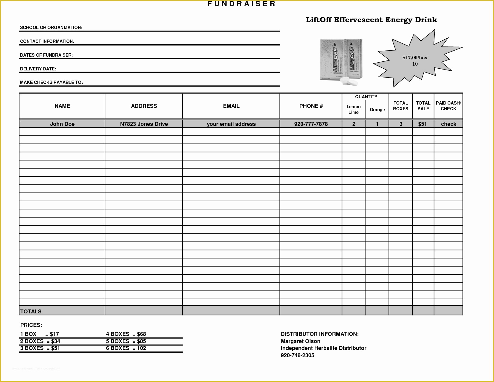 Fundraiser Template Free Of Fundraiser Template Excel Fundraiser order form Template