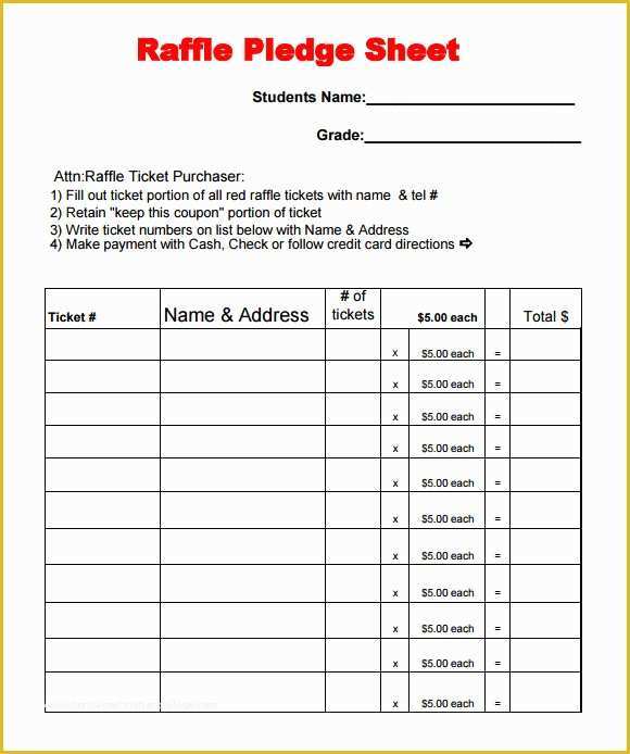 Fundraiser Template Free Of Raffle Sheet Template 11 Download Free Documents In Pdf