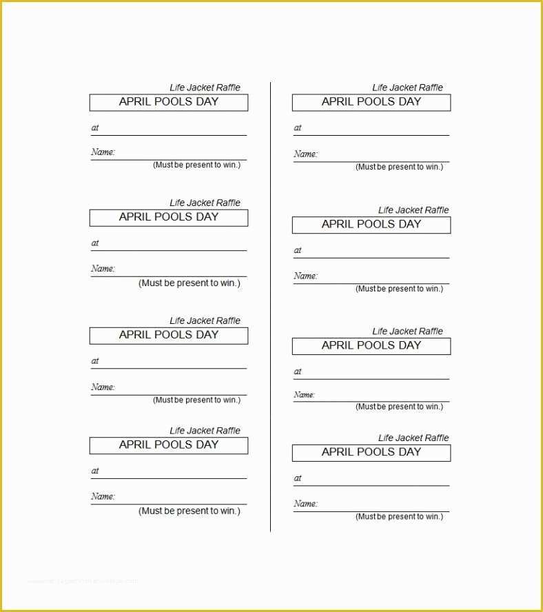 Fundraiser Tickets Template Free Of 18 Sample Printable Raffle Ticket Templates Psd Ai