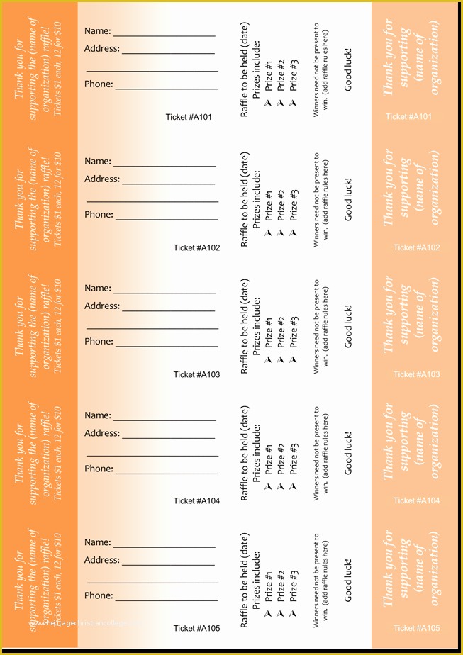 Fundraiser Tickets Template Free Of 20 Free Raffle Ticket Templates with Automate Ticket