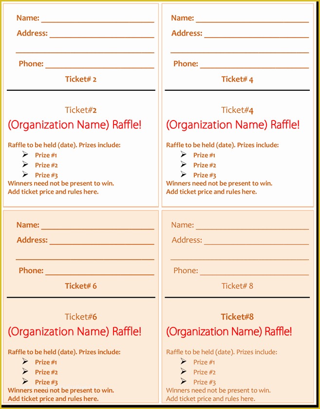 Fundraiser Tickets Template Free Of 20 Free Raffle Ticket Templates with Automate Ticket