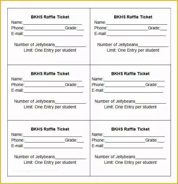 Fundraiser Tickets Template Free Of Free Raffle Ticket Template