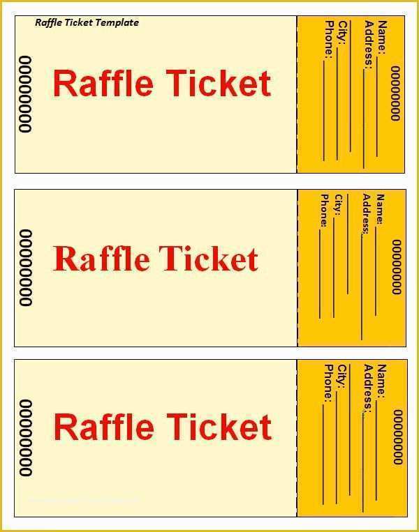 Fundraiser Tickets Template Free Of Raffle Ticket Template … Printable Templates