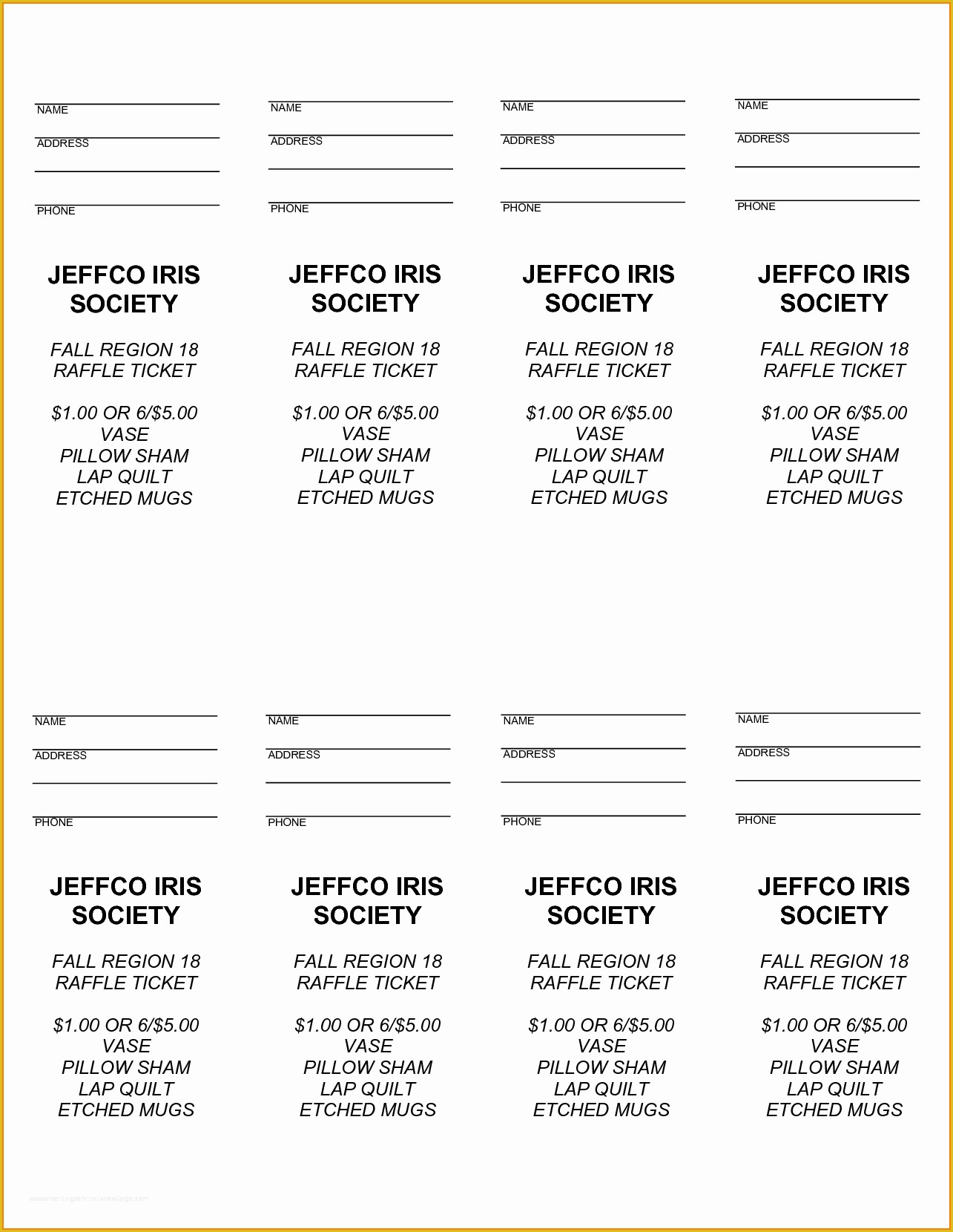 Fundraiser Tickets Template Free Of Template for Raffle Tickets