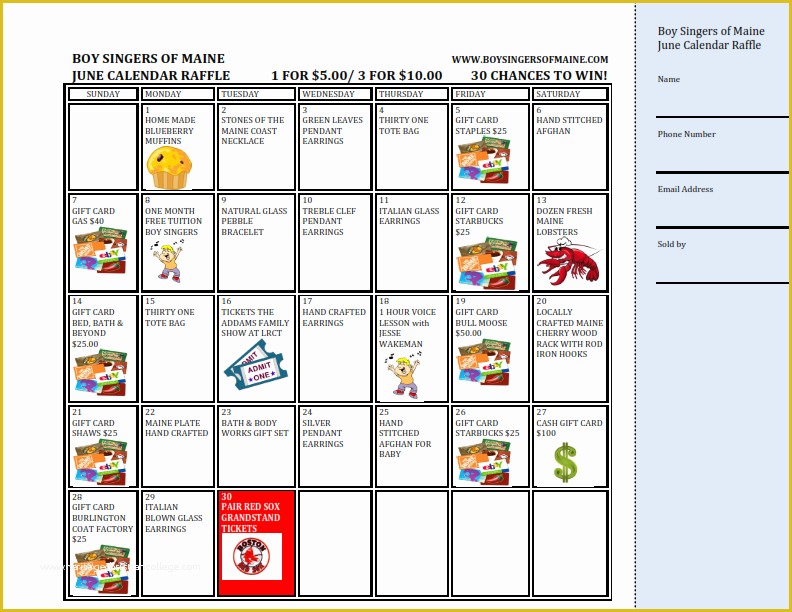 Fundraising Calendar Template Free Of Calendar Raffle Template Entown Posters