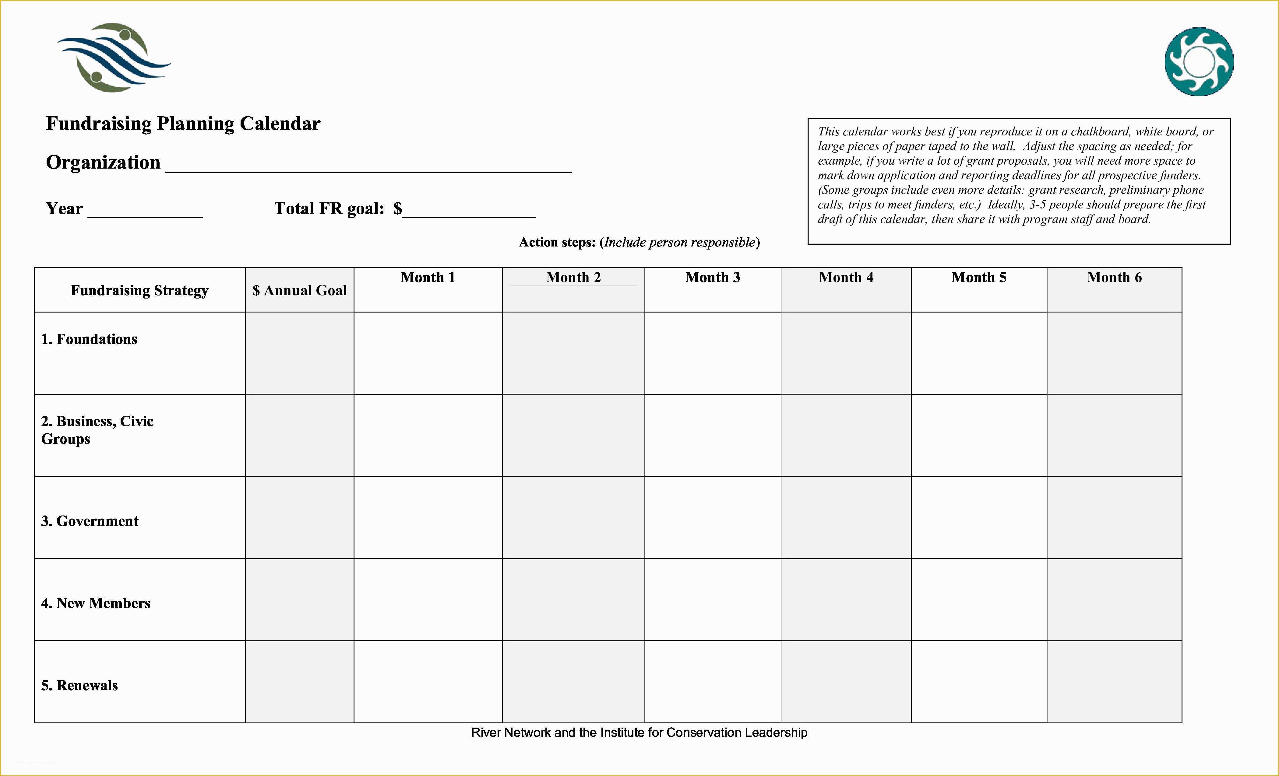 Fundraising Calendar Template Free Of Fundraising Calendar Template Free Calendar Collection