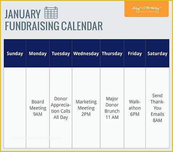 Fundraising Calendar Template Free Of Fundraising Plan Template