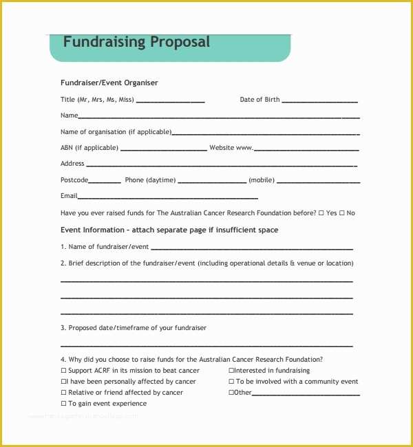 Fundraising forms Templates Free Of 11 Fundraising Proposal Templates